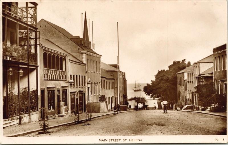 Main Street St. Helena Jamestown RPPC Real Photo Postcard E20
