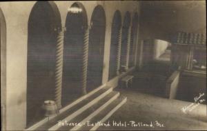 Portland ME Eastland Hotel Interior c1920s Real Photo Postcard