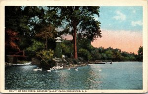 VINTAGE POSTCARD MOUTH OF RED CREEK GENESEE VALLEY PARK ROCHESTER N.Y. c. 1920