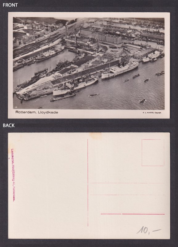 Vintage Postcard Netherlands Rotterdam Lloydkade ships