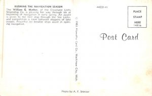 William G Mather Going Through Ice Cleveland Cliffs Steamship Co. Freighter S...