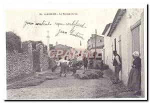 Ile de Re Old Postcard Threshing Wheat (reproduction)