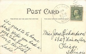 Hartford Michigan 1911 Postcard Scene With Sheep