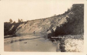 Real Photo Postcard Muskegan River in Big Rapids, Michigan~119685