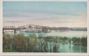 Postcard Santa Fe Bridge Across Mississippi River Fort Madison Iowa IA