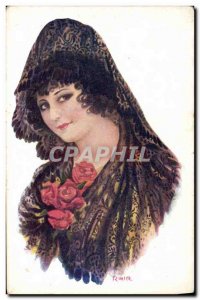 Old Postcard Fantasy Illustrator Woman Mir