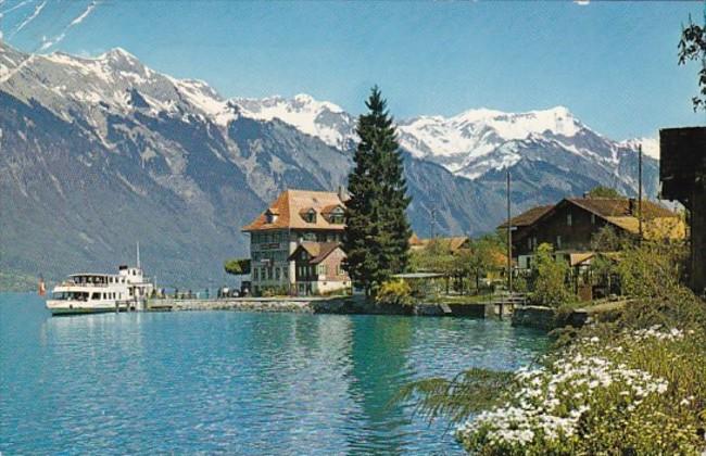 Switzerland Iseltwald am Brienzersee mit Rothorn 1970