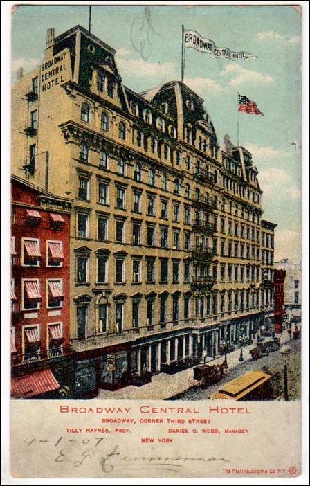 Broadway, Central Hotel, NYC