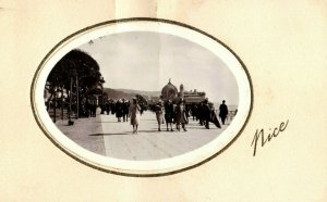 Very Early RPPC Nice Boardwalk Pier Promenade Real Oval Photo Unused F1 