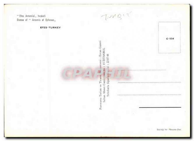 Postcard Modern Eles Artemisi heykel Efes Turkey