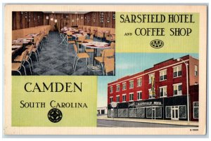 c1950's Sarsfield Hotel and Coffee Shop Camden South Carolina SC Postcard 