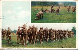 Postcard Breaking The Rookies In, Military Soldiers Training with Rifles