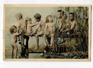 262035 Nude MULTIPLE BABIES waiting Stork Vintage PHOTO PFB