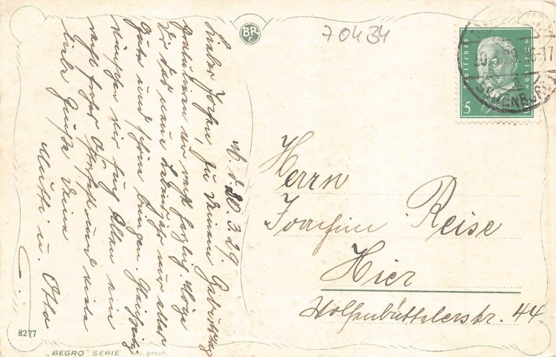 Birthday Greetings 1939 Children as Lovers Boy in Knees Confess Love postcard