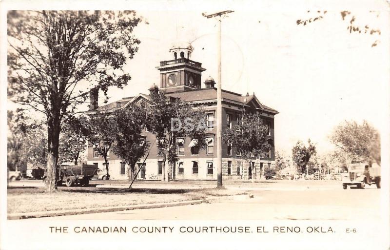 B2/ El Reno Oklahoma Ok Photo RPPC Postcard 1942 The Canadian County Court House 