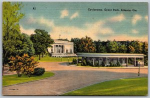 Vtg Atlanta Georgia GA Cyclorama Grant Park 1940s Old Linen View Postcard