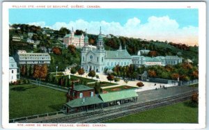 ST. ANNE de BEAUPRE VILLAGE, Quebec, Canada   Birdseye  ca 1920s Postcard