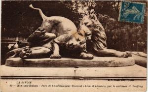 CPA AIX-les-BAINS - Parc de l'Etablisséent Thermal Lion et Lionne (351915)