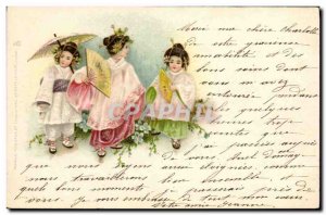Old Postcard Fantasy Fan Children