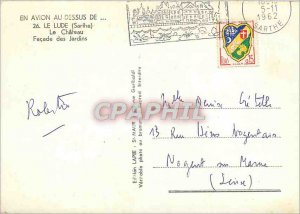 Postcard Modern plane over Le Lude (Sarthe) Fa�ade The castle gardens