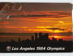 Postcard Breathtaking Los Angeles Skyline at Sunset 1984 LA Olympic Games CA USA