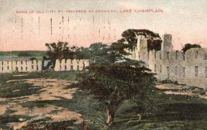 Vintage Postcard 1909 Ruins Old Fort St. Frederick Crown Pt. Lake Champlain NY