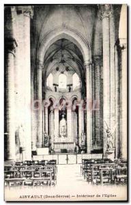 Old Postcard Airvault (Deux Sevres) Interior of I Church