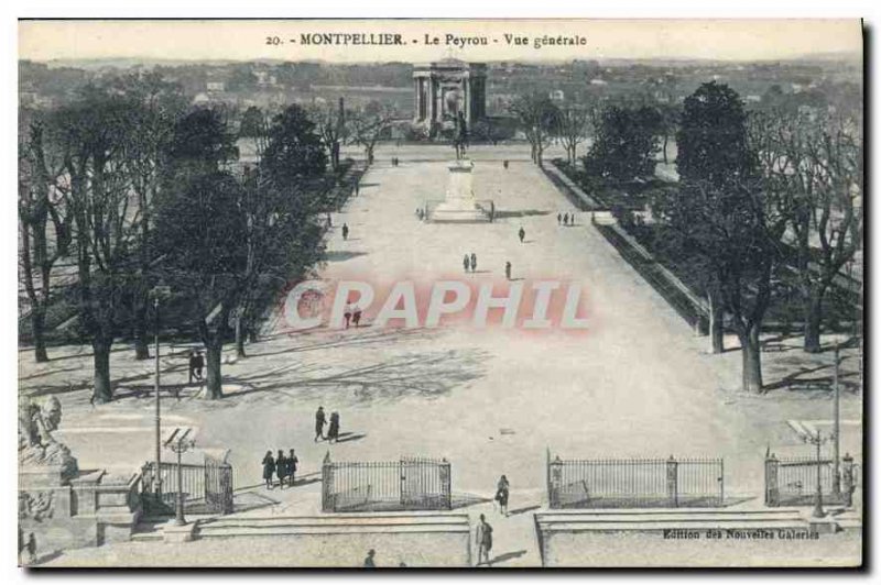 Old Postcard The Peyrou MONTPELLIER General view