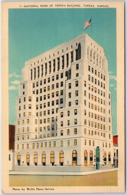 c1940s Topeka KS National Bank Art Deco Highrise Linen PC Thomas Williamson A285