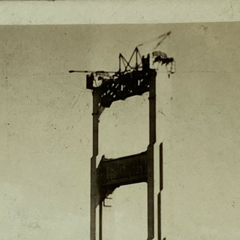 c.1930s Construction Marin Pier Golden Gate Bridge Tower San Francisco RPPC