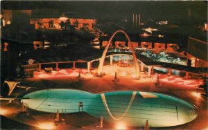 Postcard 1967 Nevada Las Vegas Night swimming Pool Desert Inn 23-11731