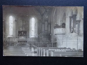 Hampshire Brockenhurst BEAULIEU CHURCH Interior c1910 RP Postcard by E.W.M.