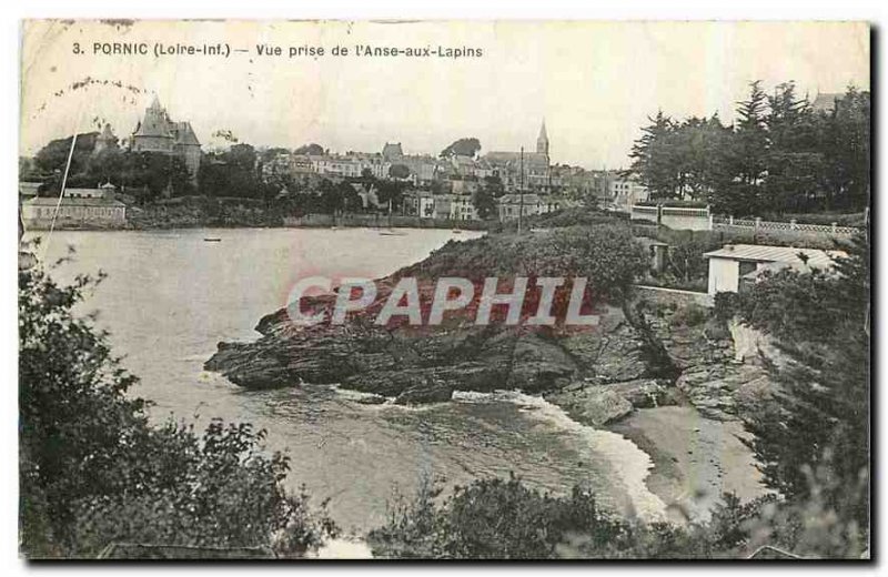 Old Postcard Pornic Loire Inf View from Anse aux Rabbits