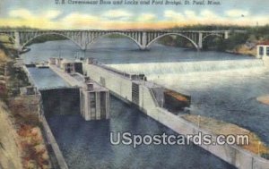 US Government Dam & Locks, Ford Bridge - St. Paul, Minnesota MN  