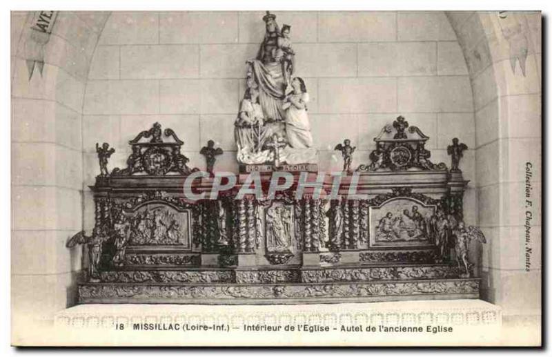 Postcard Old Missillac Interior of & # 39Eglise Altar of the Church & # 39anc...