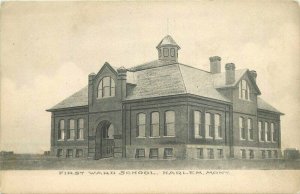 C-1910 First Ward School Harlem Montana Morris Postcard 20-14148