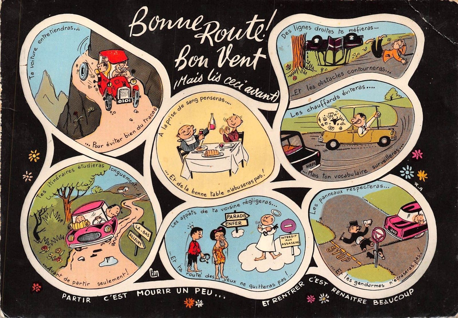 Bonne Route Bon Vent Mais Lis Ceci Avant Comic Humour Multiviews 1963 Hippostcard