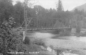 Morton New York scenic view Tildon Bridge over river real photo pc Y11241