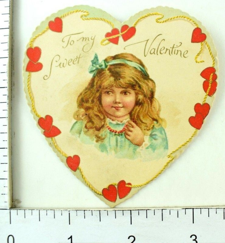 1880's Lovely Ernest Nister Bavaria Die Cut Valentine Heart Victorian Card F92