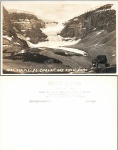 ICEFIELDS CHALET & SNOW DOME CANADA VINTAGE RPPC REAL PHOTO POSTCARD