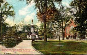 New York Rochester Washington Park Showing Soldiers and Sailors Monument