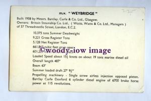 pf0225 - Watts , Watts & Co Cargo Ship - Weybridge , built 1958 - postcard