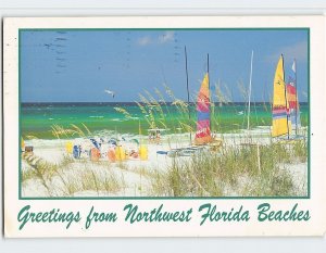 Postcard Sailboats & Blue Green Waters Greetings from Northwest Florida Beaches