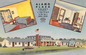 Alamo Plaza Court Motel Louisville Kentucky 1950 linen postcard