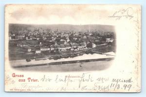 Postcard Germany Gruss aus Trier Totalansicht 1898 Cancel to New York USA J13