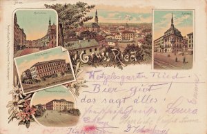 Gruss aus Ried Vorlaufer AUSTRIA OSTERREICH~1897 HANS NACHBARGAUER POSTCARD