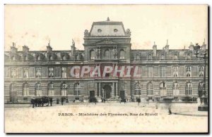 Paris - 1 - Ministry of Finance - Rue de Rivoli Old Postcard