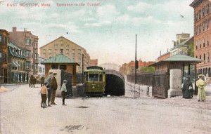 12739 Trolley Car at  Entrance to Subway Tunnel, East Boston, 1913