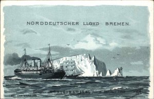 Nordd Lloyd Bremen Steamship KONIGIN LUISE England The Needles c1900 PC