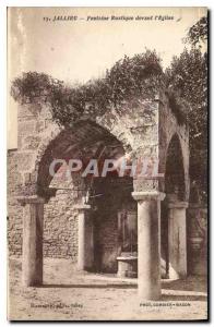 Postcard Old Rustic Jallieu Fontaine before the Church